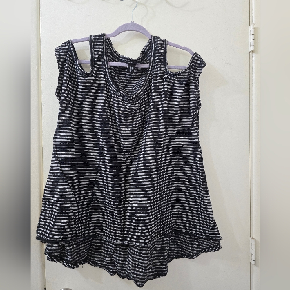 Torrid Striped Cold Shoulder Top